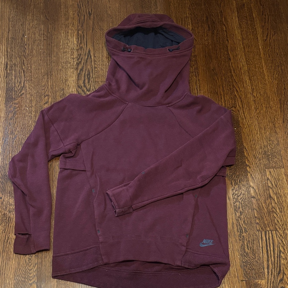 Nike Burgundy Funnel Neck Pullover Hoodie size small